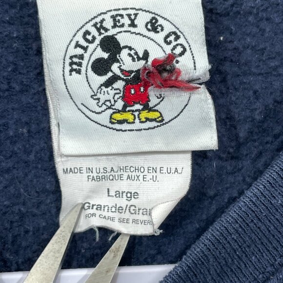 Vtg 90's Mickey & Co Size L Crewneck Sweatshirt Navy Blue Disney‎ Made in USA - Picture 4 of 5